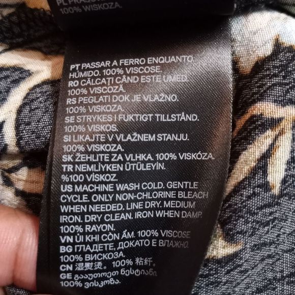 GP & J Baker X H&M Patterned Short Dress size 6 Black - Picture 5 of 12